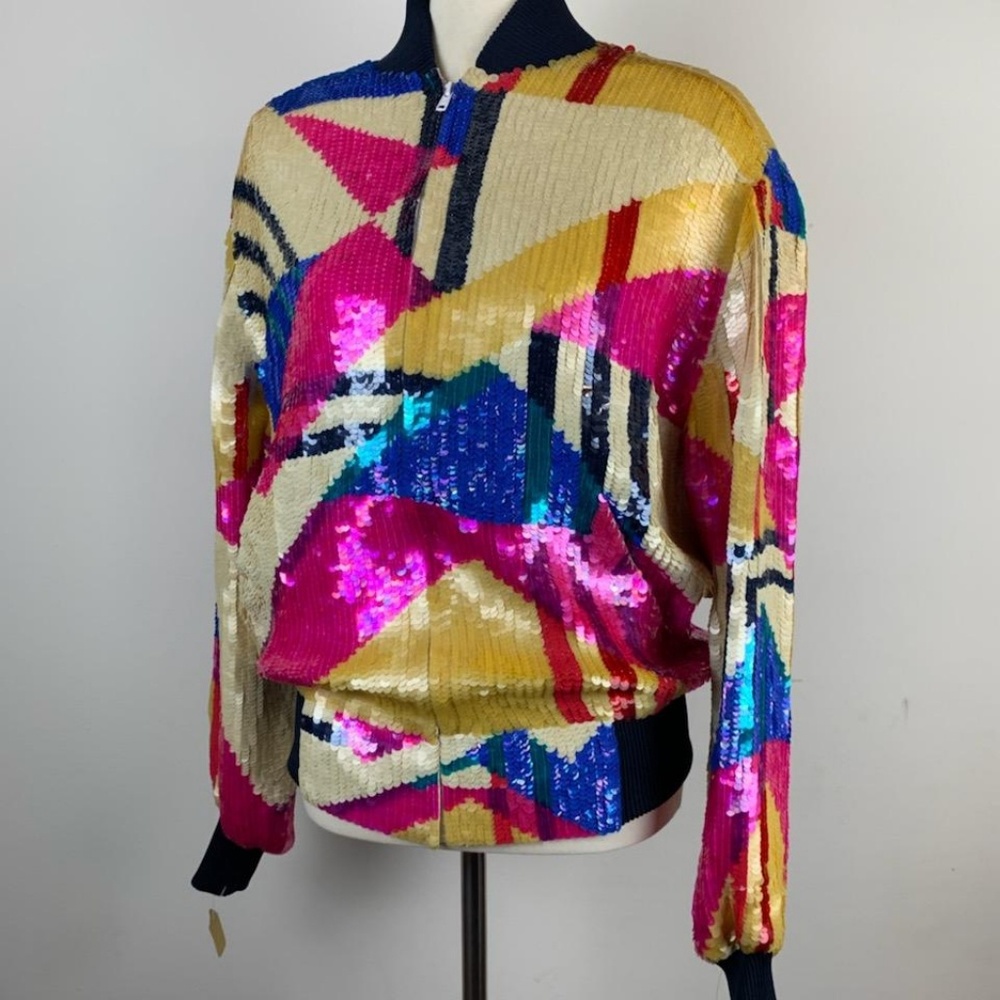 Incredible fully sequined vintage bomber jacket